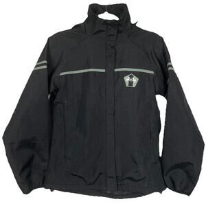 Equine Couture Farm House Jacket Womens XS Black Equestrian Hooded Rip Stop